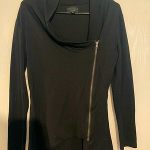 Lumier black asymmetrical zip jacket